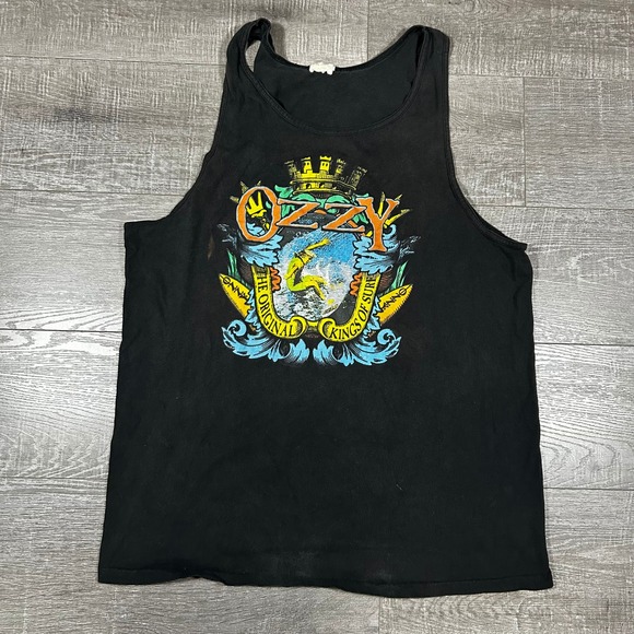 Ozzy Other - Vintage Ozzy The Original Kings of Surf Tank‎ Top Faded Black Graphic Tee 90s